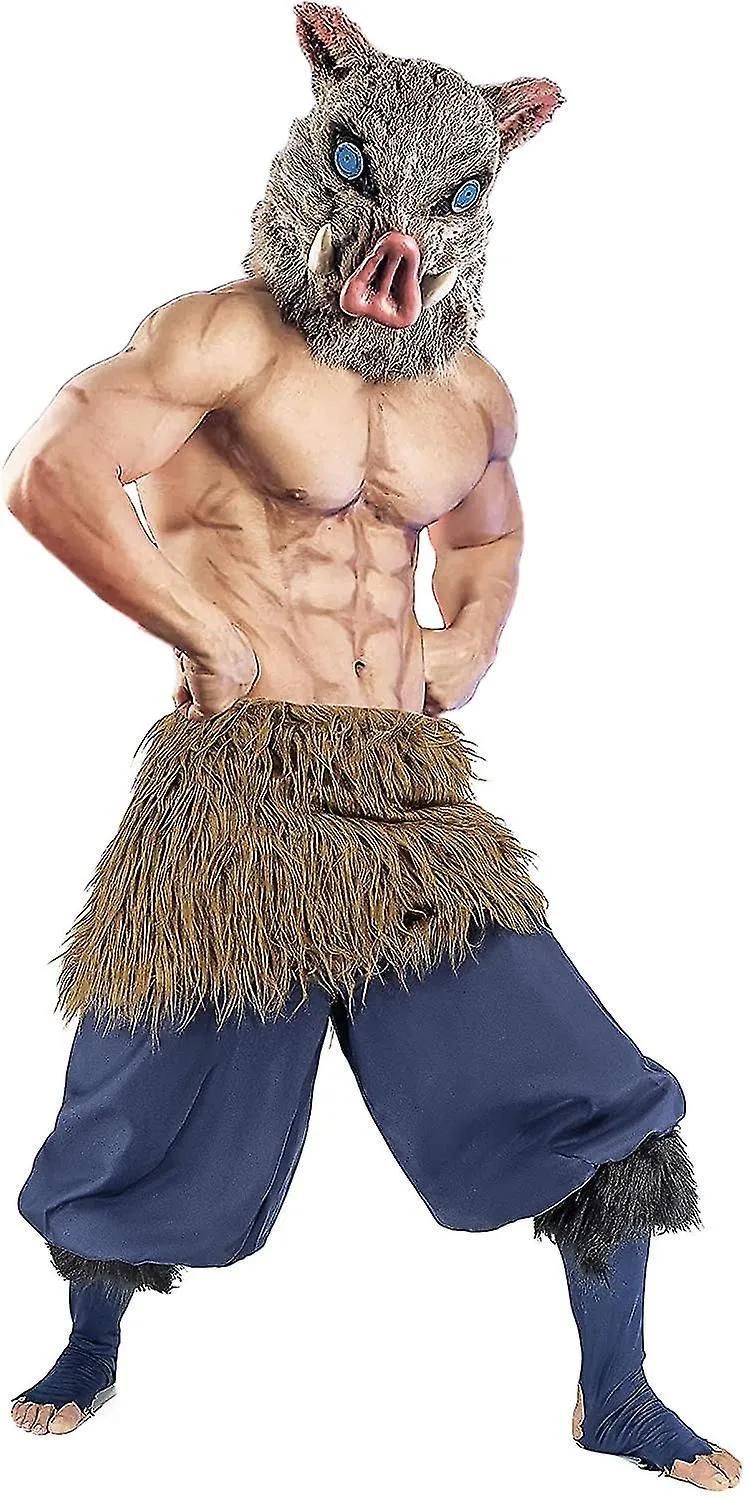 anime cosplay costume for hashibira inosuke pants fancy dress small-large