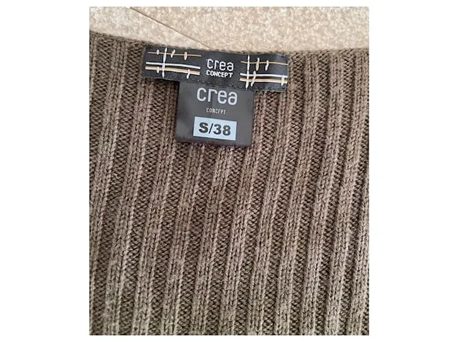 Autre Marque Chaqueta corta o chaleco corto taupe kaki de lana pura y pura Crea Concept Caqui Gris pardo 