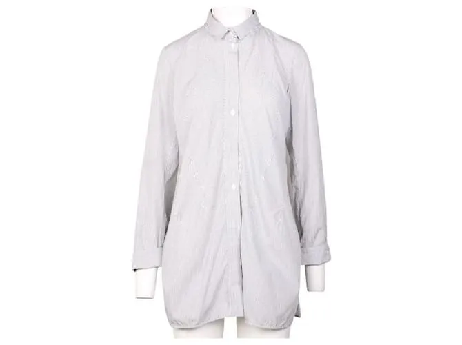 Autre Marque DISEÑADOR CONTEMPORÁNEO Camisa larga de rayas blancas y negras Negro 