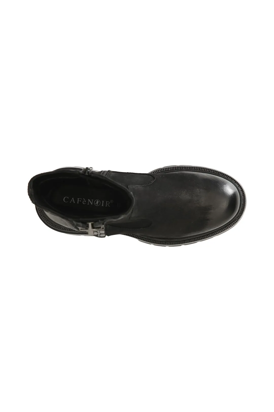 botín de mujer de nobuk con maxi cremallera black