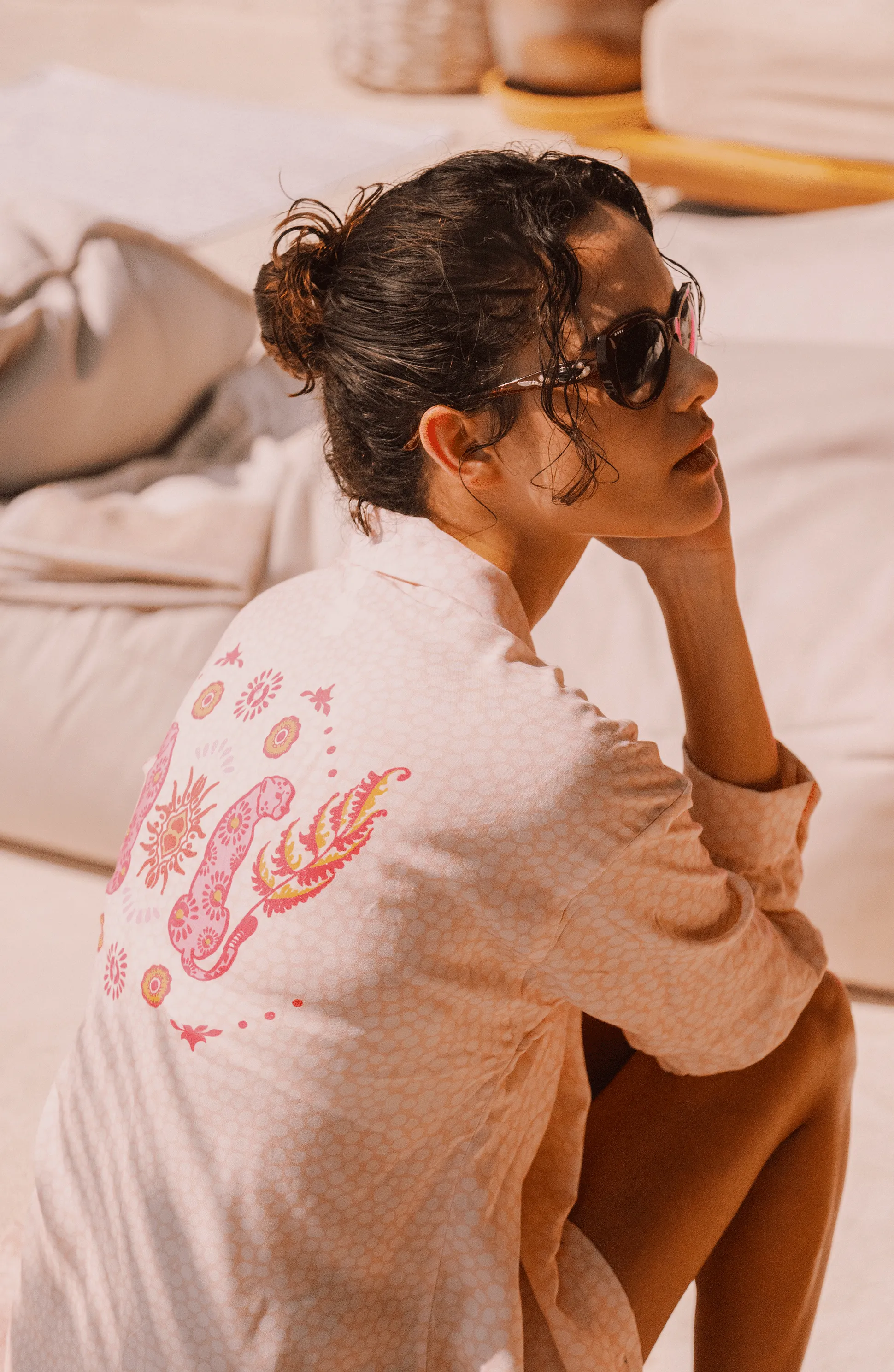 Camisa Manga Larga Estampado Jaguares, Colección Pacifico de Bari Swimwear