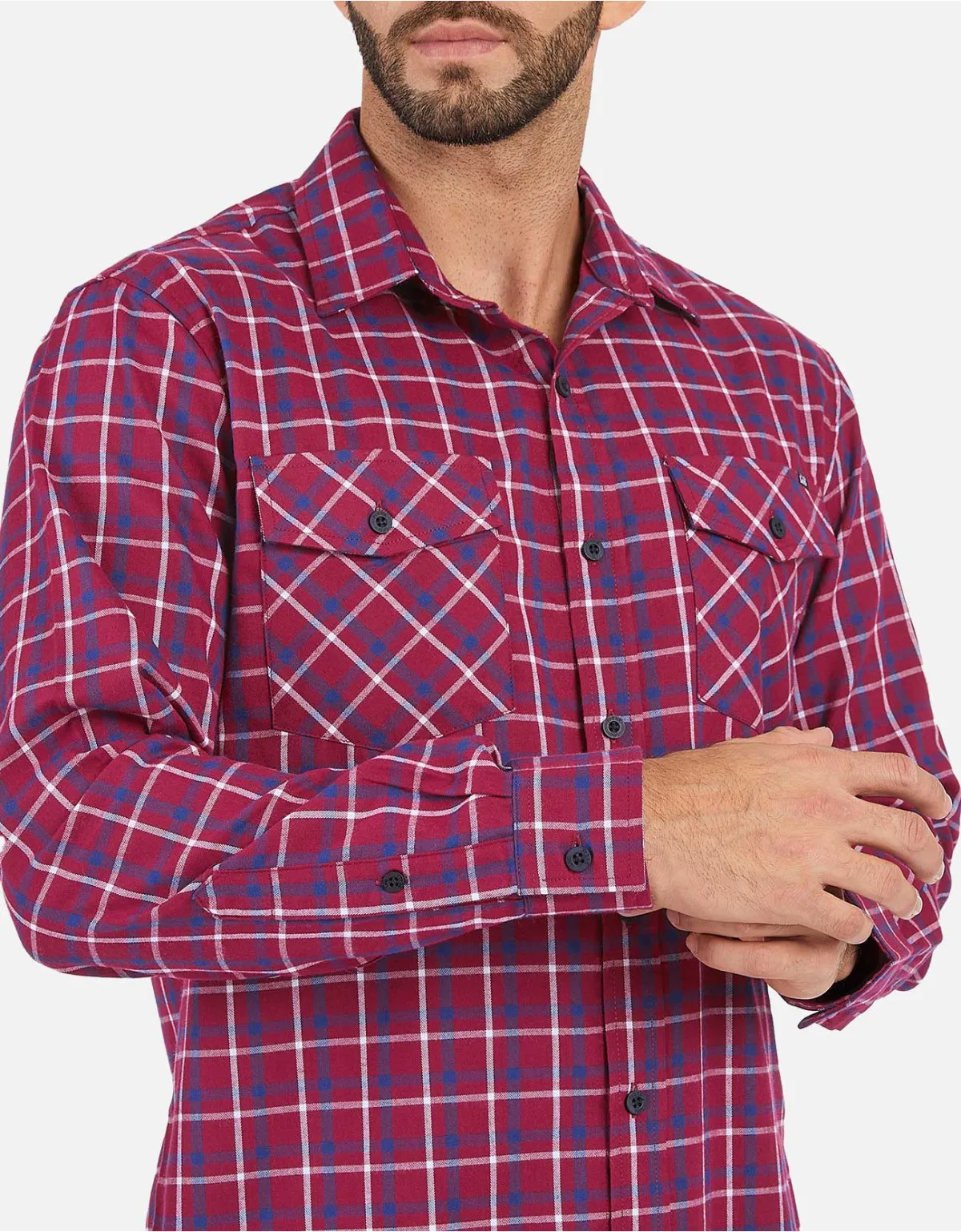 Camisa regular fit vino