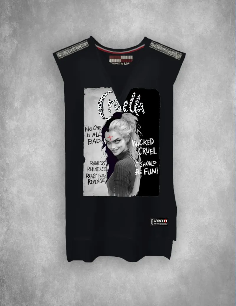 Camiseta de mujer Lasal CRUEL negro