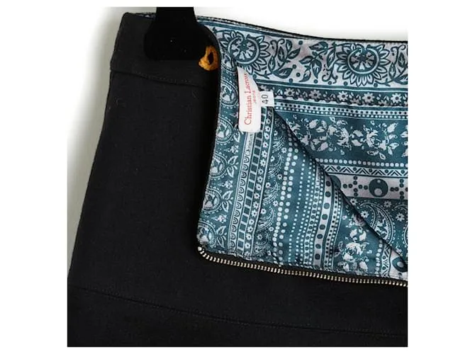 Christian Lacroix Falda negra con inscripción FR40 Negro 