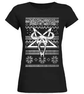 christmas death metal Camiseta cuello redondo Mujer