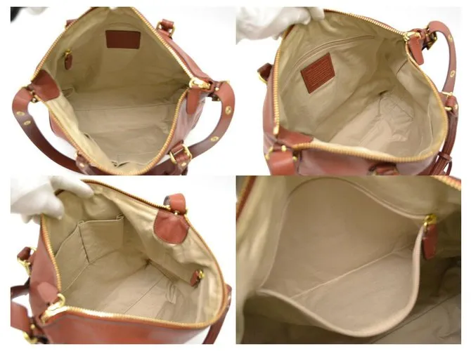 Coach Entrenador 2bolso de mano Castaño 