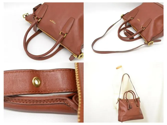 Coach Entrenador 2bolso de mano Castaño 