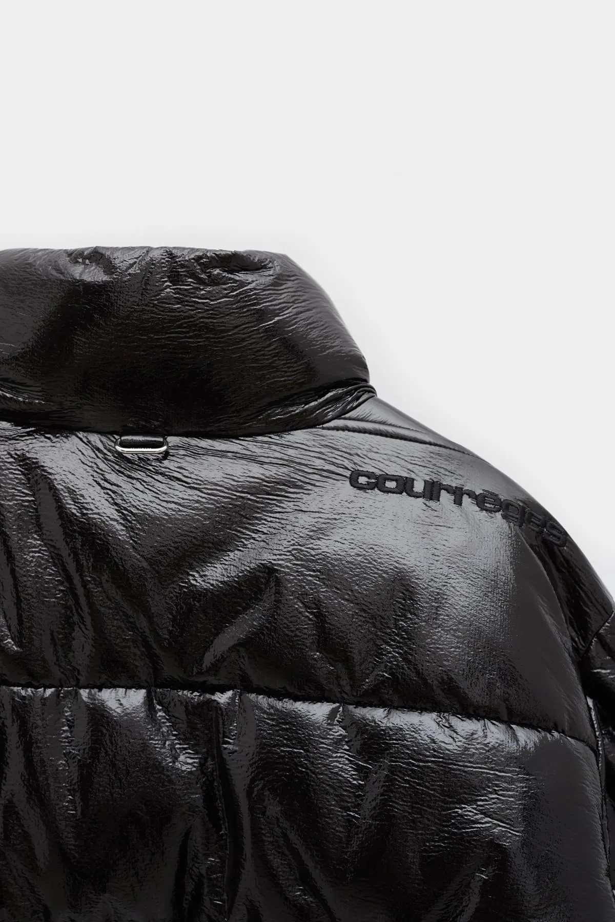 COURREGES BLACK VINYL PUFFER JACKET