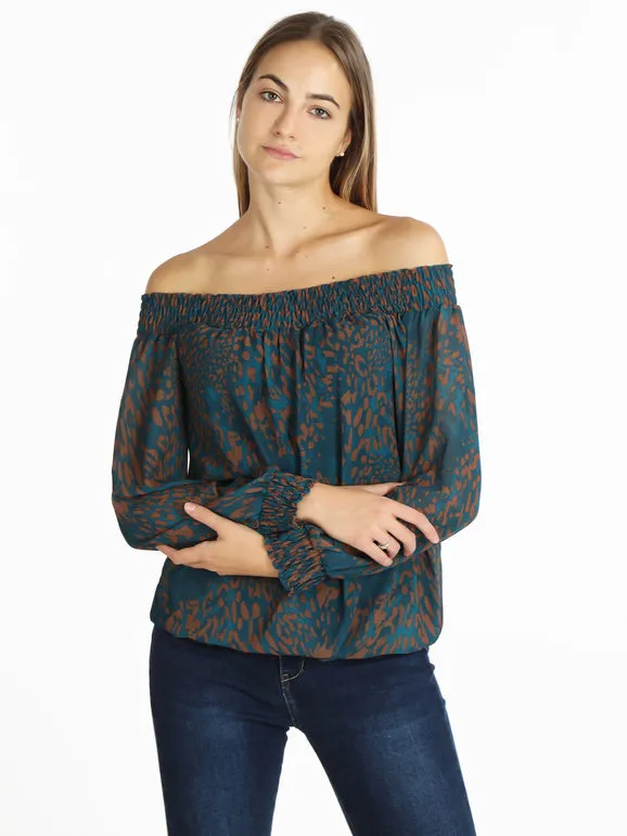 Daystar Blusa de mujer con escote barco.