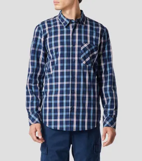 Epsilon Camisa de cuadros con manga larga Hombre