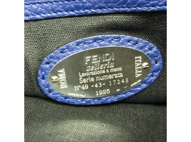 Fendi Selleria 7VA335 Maletín de cuero para hombre Azul 
