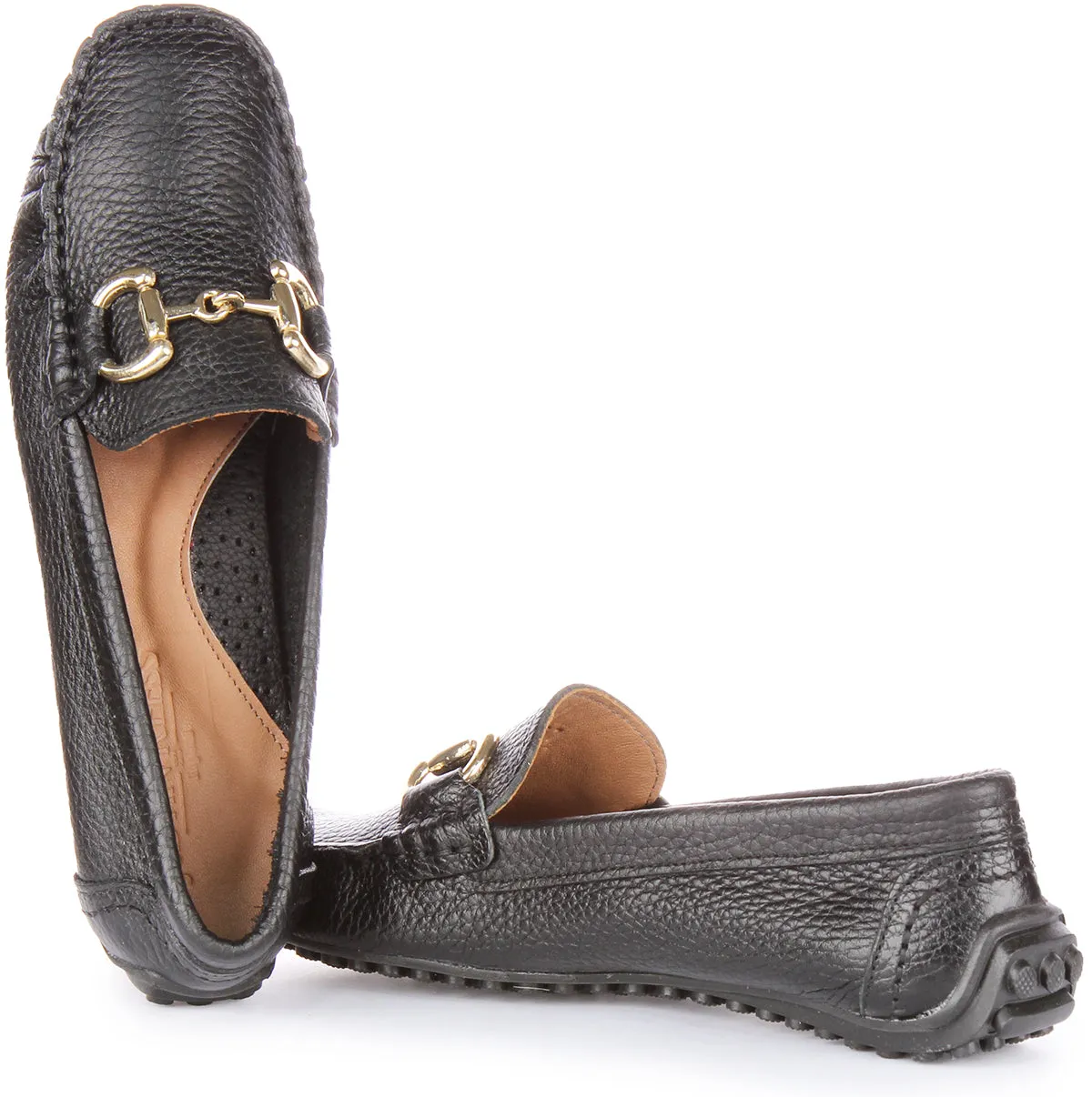 JUSTINREESS Camilla Mocasines de piel suave para mujer en beige