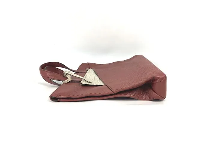Maletín de cuero marrón Fendi con pouch Castaño 