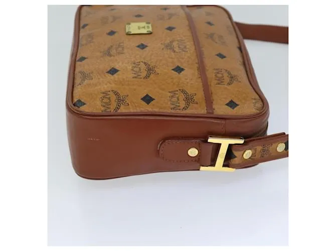 MCM Vicetos Logogram Bandolera PVC Marrón Auth 76705 Castaño 