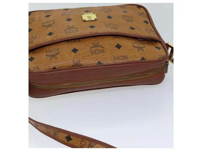 MCM Vicetos Logogram Bandolera PVC Marrón Auth 76705 Castaño 