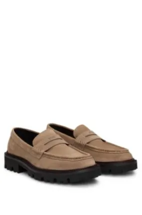 Mocasines de ante con ribete de antifaz