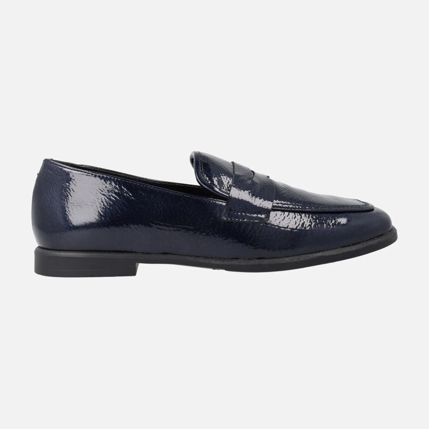 Mocasines de charol con antifaz para mujer