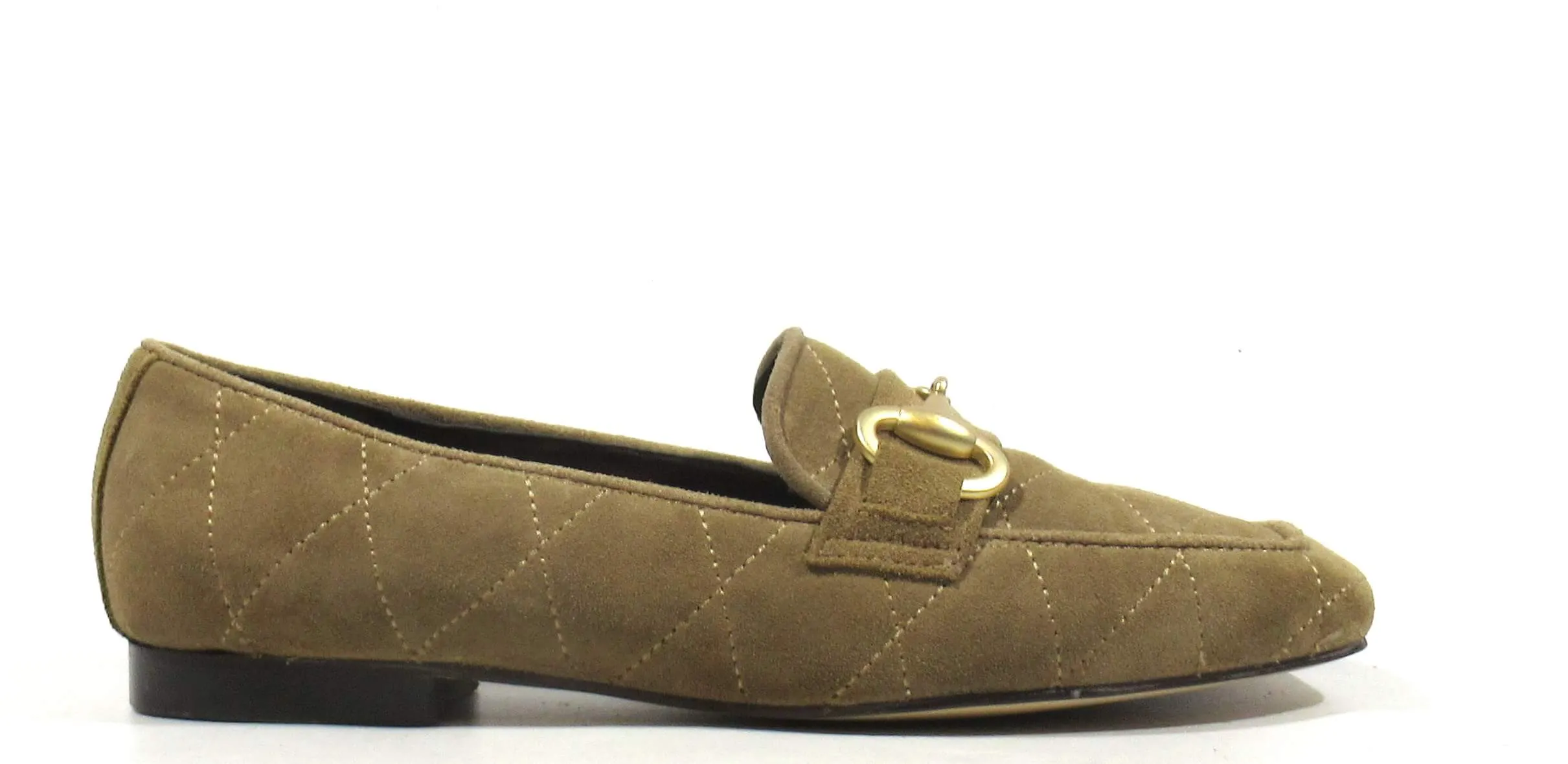 Mocasines planos de ante con pespuntes