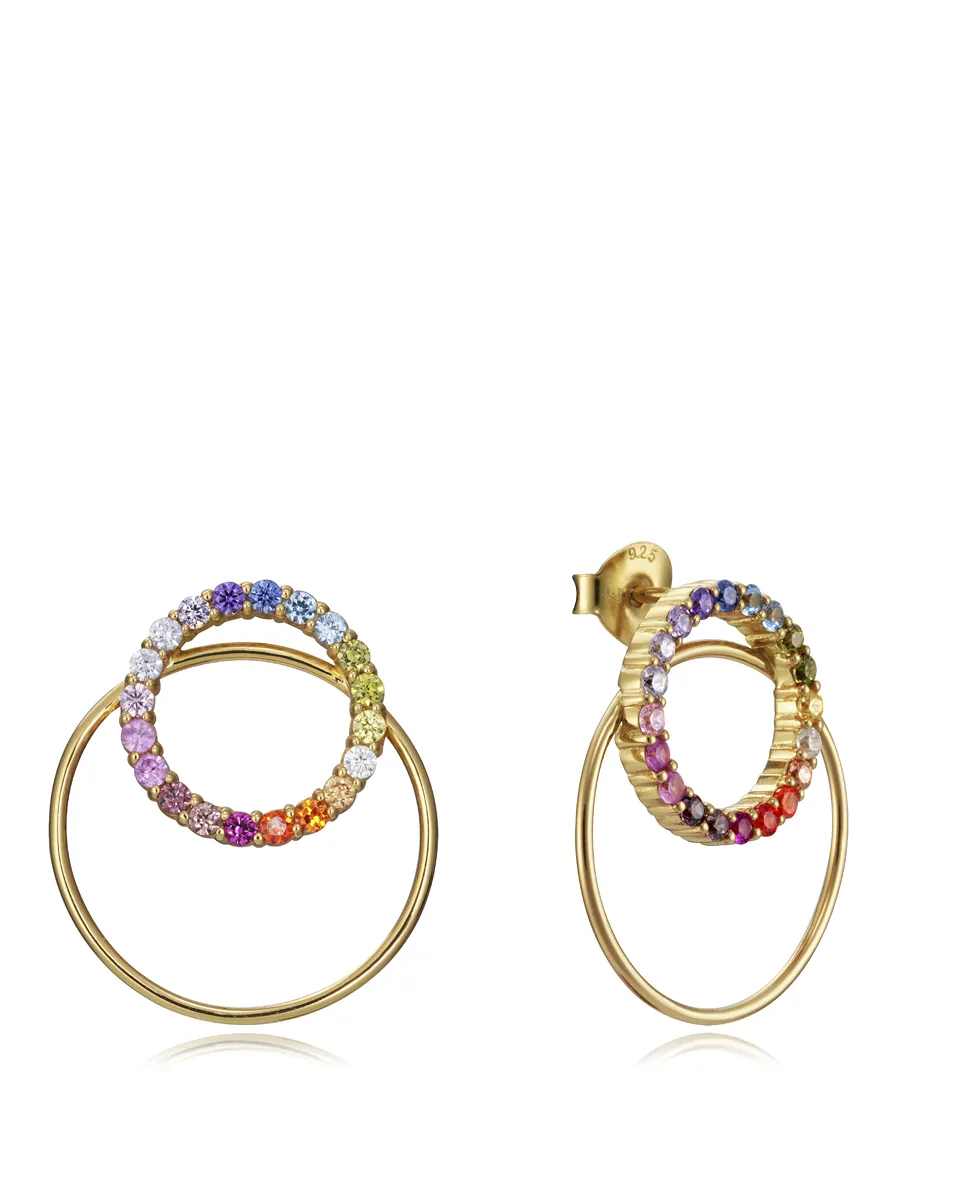 Pendientes Viceroy acero dorado con circonitas de colores 4128E100-39