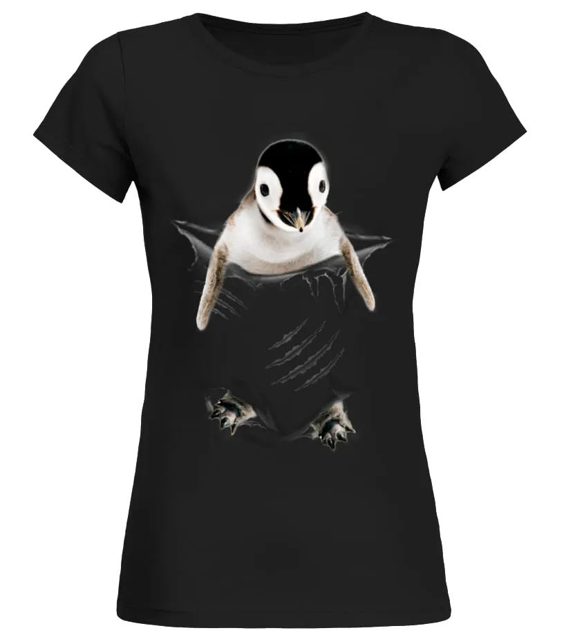 Penguin Scratch Camiseta cuello redondo Mujer