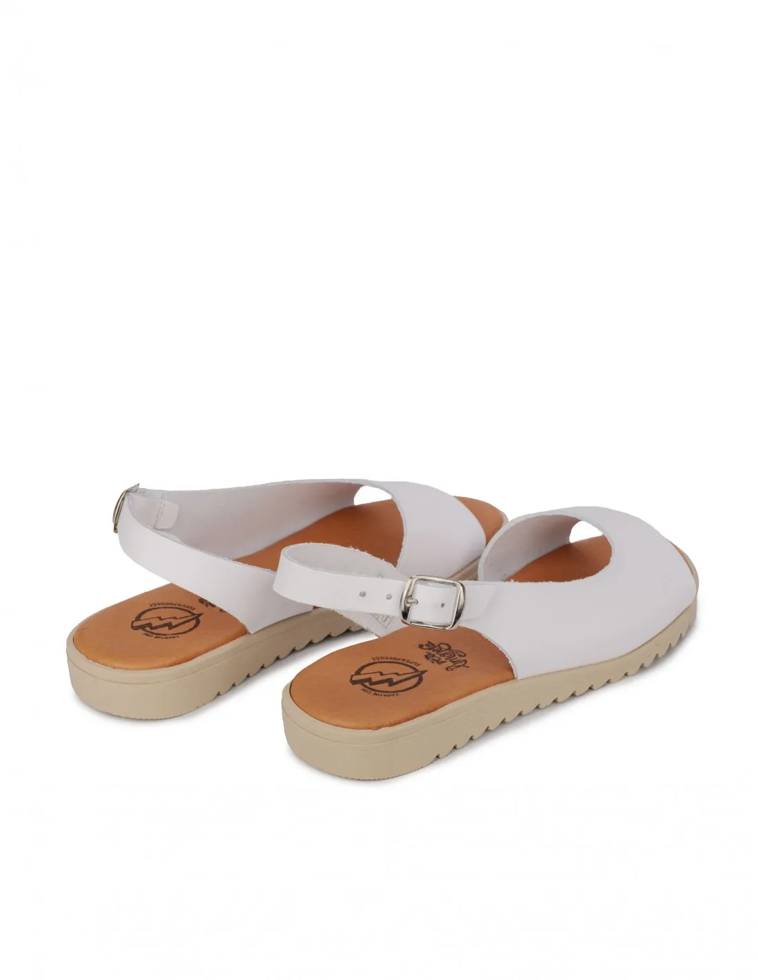 Sandalias Peep Toe Planas Blancas