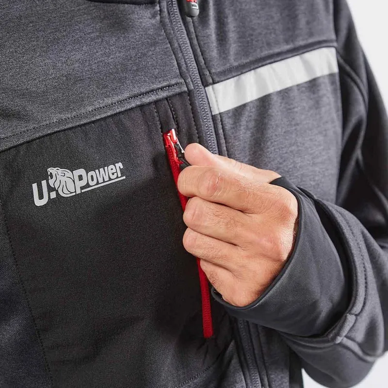 Sudadera con cremallera y gorro U-POWER GALAXY gris Asphalt Grey - FU275AG
