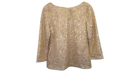 Top de manga larga con lentejuelas Moschino en poliamida dorada Dorado 