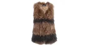 Zadig & Voltaire Deluxe, Chaleco de pelo beige Castaño 