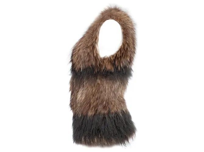 Zadig & Voltaire Deluxe, Chaleco de pelo beige Castaño 
