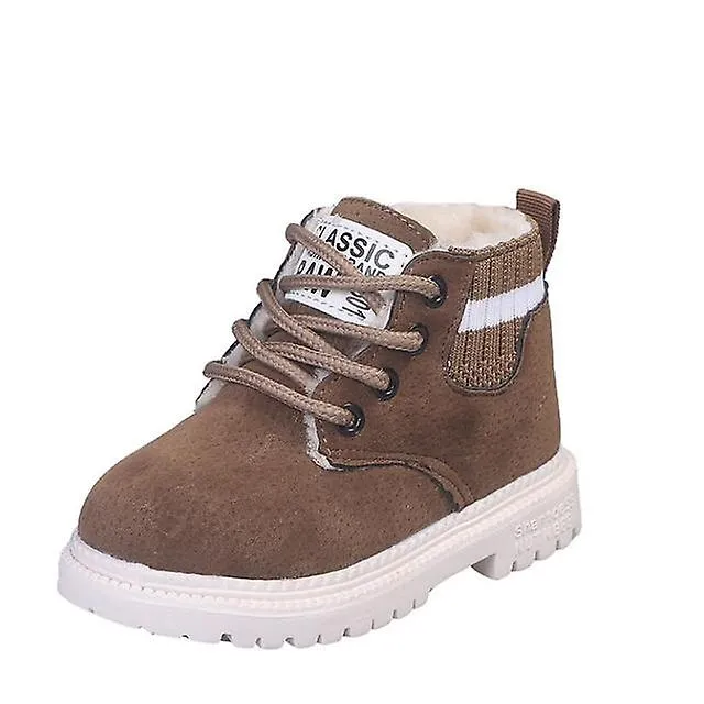 Zapatos casuales para niños Botas de invierno nuevas Zapatos para niños Cuero de moda Soft Antislip Girls Botas de nieve 21-30 Z